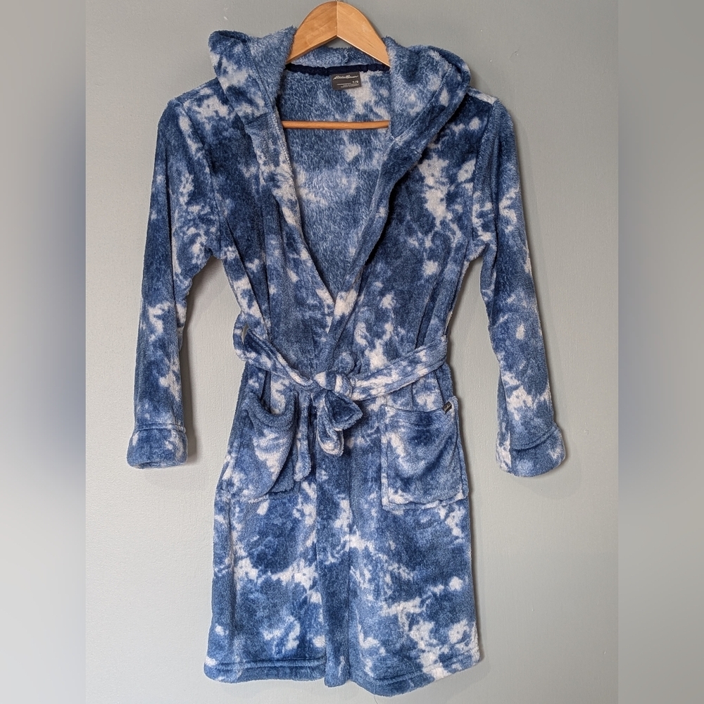 4/$10 ✨ Cozy Blue Tie-Dye Hooded Robe